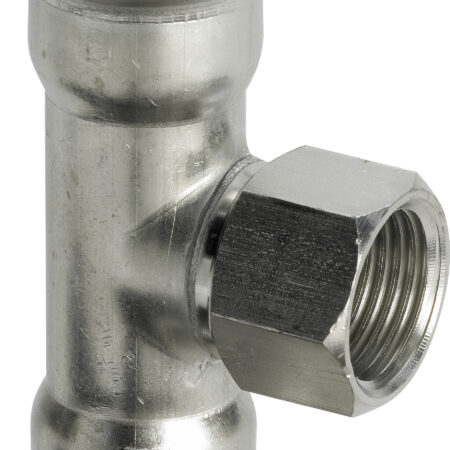 Viega Sanpress Inox-T-Stück mit SC-Contur Stahl nichtrostend, Modell 2317.2 VdS-Zulassung d1: 28 Rp: 1 d2: 28