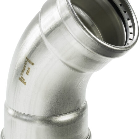 Viega Sanpress Inox XL-Bogen 45° mit SC-Contur Stahl nichtrostend, Modell 2326XL VdS-Zulassung d: 76,1