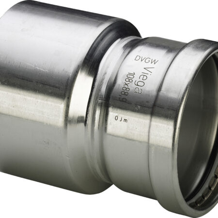 Viega Sanpress Inox XL-Reduzierstück mit SC-Contur Stahl nichtrostend, Modell 2315.1XL VdS-Zulassung d1: 88,9 d2: 54
