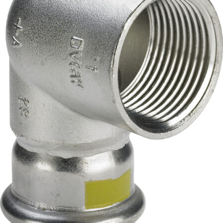 Viega Sanpress Inox G-Übergangswinkel 90° mit SC-Contur Stahl nichtrostend, Modell 0214.2 d: 22 Rp: ¾