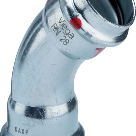 Viega Prestabo-Bogen 45° mit SC-Contur Stahl unlegiert, verzinkt, Modell 1126 d: 15
