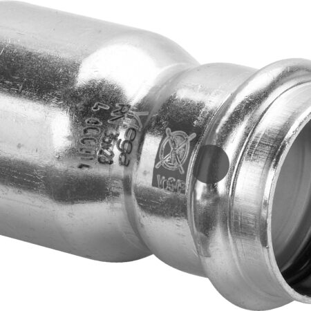 Viega Prestabo-Reduzierstück mit SC-Contur Stahl unlegiert, verzinkt, Modell 1115.1 VdS-Zulassung d1: 54 d2: 28