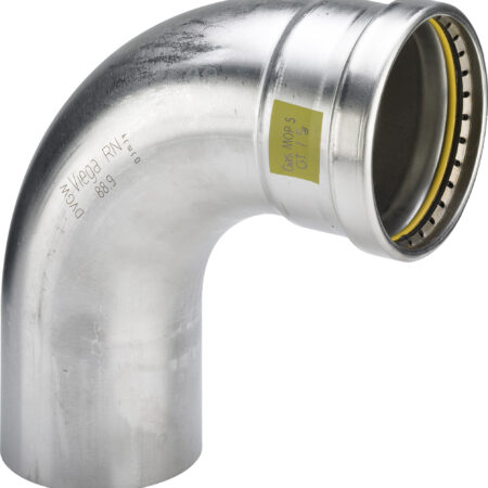 Viega Sanpress Inox G XL-Bogen 90° mit SC-Contur Stahl nichtrostend, Modell 0216.1XL d: 76,1