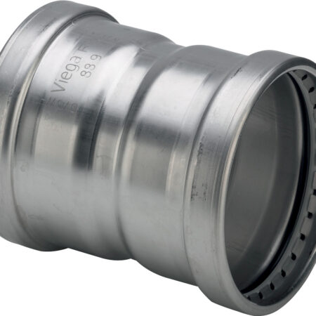 Viega Sanpress Inox XL-Muffe mit SC-Contur Stahl nichtrostend, Ausstattung,  Dichtelemente EPDM, Schneidringe, Trennringe, Modell 2315XL d: 64,0