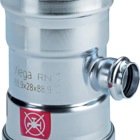 Viega Prestabo XL-T-Stück mit SC-Contur Stahl unlegiert, verzinkt, Modell 1118XL VdS-Zulassung d1: 88,9 d2: 35 d3: 88,9
