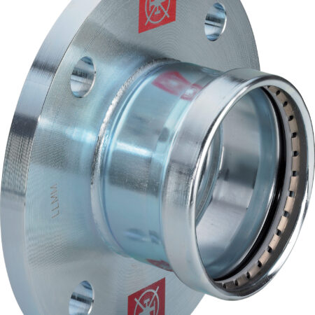 Viega Prestabo XL-Flanschübergang mit SC-Contur Stahl unlegiert, verzinkt, Modell 1159.1XL DN: 65 d: 76,1 Anzahl Bohrungen: 4 Lochkreis-Ø: 130