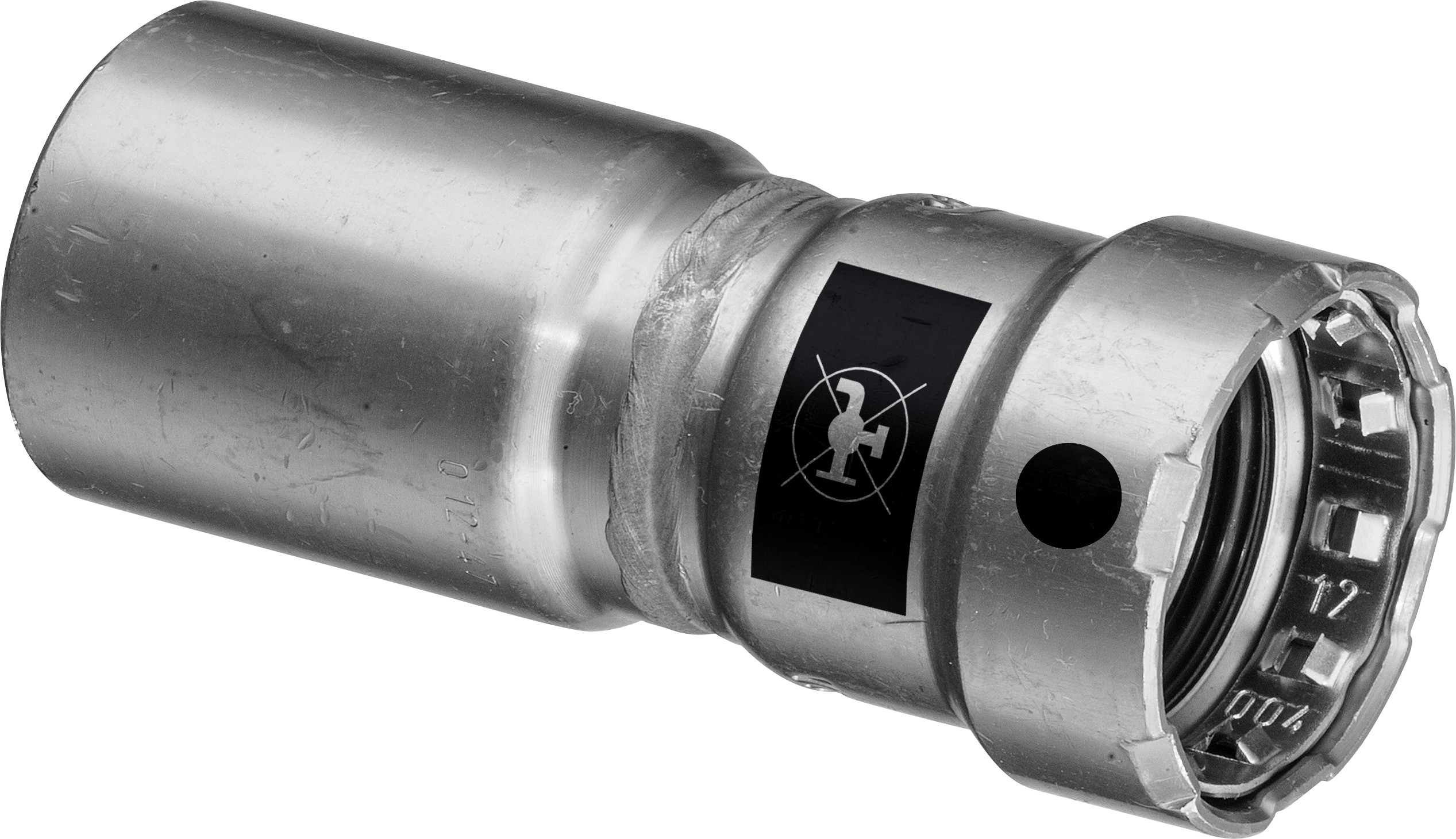 Viega Megapress-Reduzierstück mit SC-Contur Stahl unlegiert, Zink-Nickel-Beschichtung, Modell 4215.1 VdS-Zulassung DN1: 32 D1: 1¼ DN2: 25 D2: 1