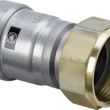 Viega Megapress-Anschlussverschraubung mit SC-Contur Stahl unlegiert, Zink-Nickel-Beschichtung, flachdichtend, Modell 4263 VdS-Zulassung DN: 20 D: ¾ G: 1
