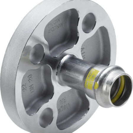 Viega Sanpress Inox G-Flanschübergang mit SC-Contur Stahl nichtrostend, Modell 0259 DN: 25 d: 28 Anzahl Bohrungen: 4 Lochkreis-Ø: 85