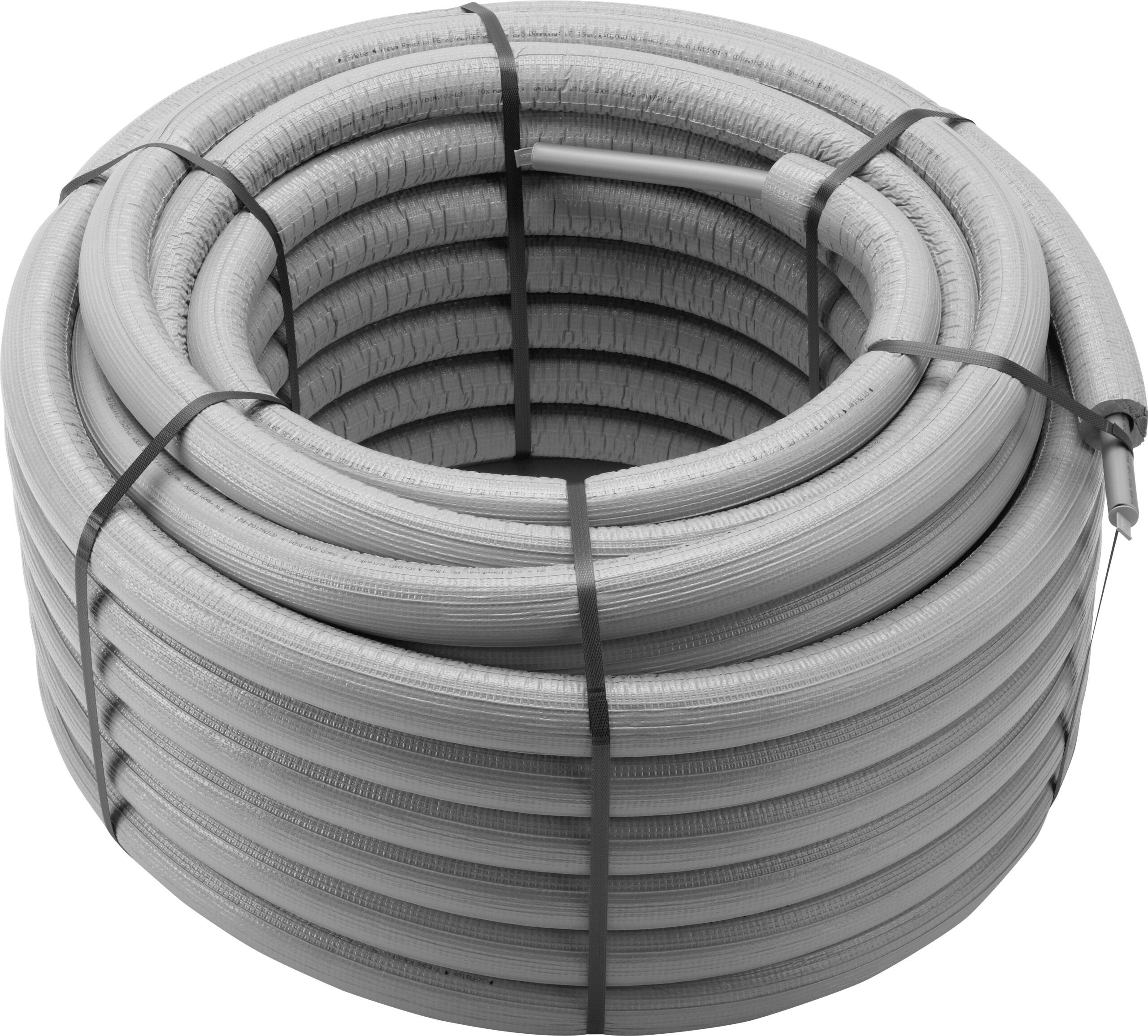 Viega Raxofix-Mehrschichtverbundrohr Ausstattung, Rundumdämmung 13 mm grau (λ=0,040 W/mK), Modell 5302.4 d: 25 s: 2.7 V: 0.305 L: 25