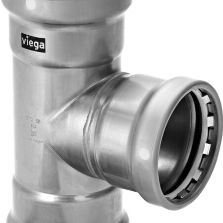 Viega Megapress S XL-T-Stück mit SC-Contur Stahl unlegiert, Zink-Nickel-Beschichtung, Modell 4218XL VdS-Zulassung DN: 100 D1: 4 D2: 4 D3: 4