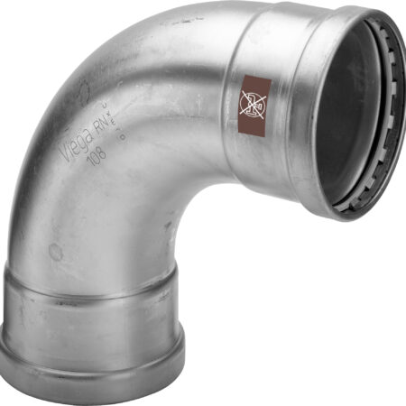 Viega Temponox XL-Bogen 90° Stahl nichtrostend, Modell 1716XL d: 88,9