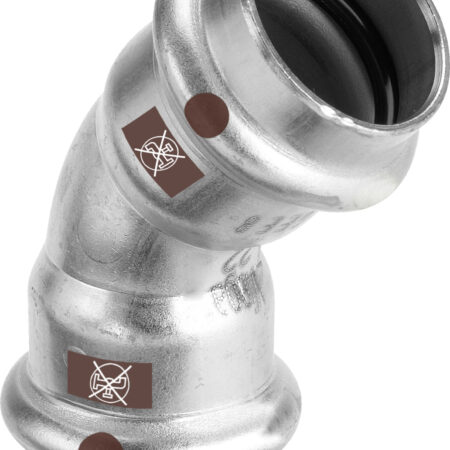 Viega Temponox-Bogen 45° Stahl nichtrostend, Modell 1726 d: 15