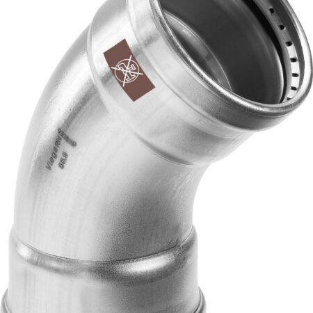 Viega Temponox XL-Bogen 45° Stahl nichtrostend, Modell 1726XL d: 88,9