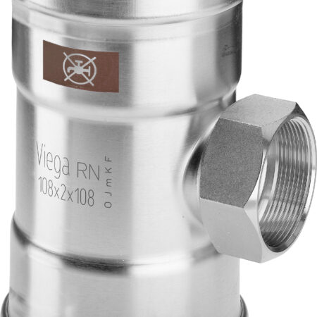Viega Temponox XL-T-Stück Stahl nichtrostend, Modell 1717.2XL d1: 76,1 Rp: ¾ d2: 76,1