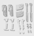 VN-Spezialwinkellaschenset (zweiteilig) f. Aufputz, Wandabstand 28/43 mm
