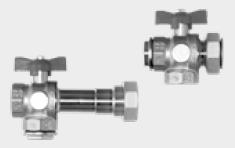 VN-FLOORTEC Kunststoffverteiler Kugelhahn Set, Eck u. Durchgangsform