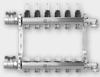 VN-FLOORTEC Edelstahlverteiler OL 2 Heizkreise