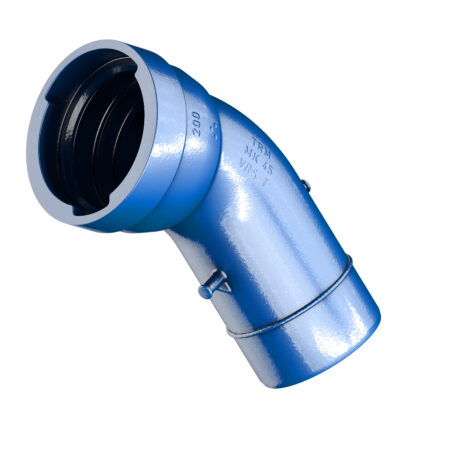 TRM-VRS-MMK-Stk.blau 45 Grad DN 200 m.Langmuffen