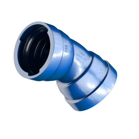 TRM-VRS-MMK-Stk.blau 22 1/2 Grad DN80 m.Langmuffen