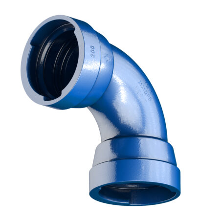 TRM-VRS-MMQ-Stk.blau 90 Grad DN 100 m.Langmuffen